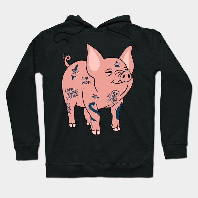 Tattooed Pig Hoodie by isstgeschichte